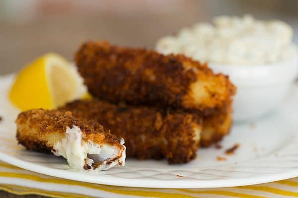 Homemade Fish Sticks with Homemade Tartar Sauce | browneyedbaker.com #recipe #Lent