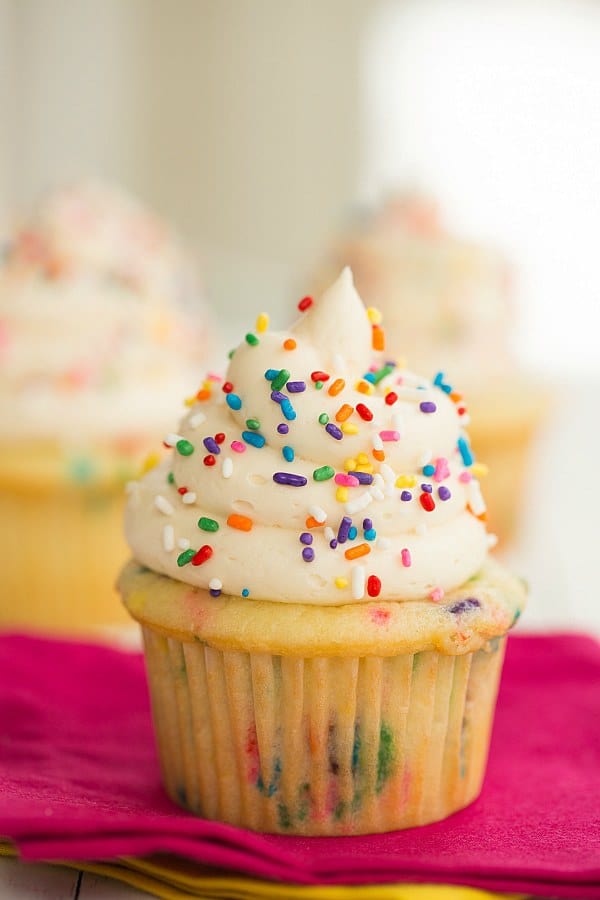 Homemade Funfetti Cupcakes (from scratch!) | browneyedbaker.com #recipe #cupcakes