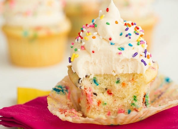 Homemade Funfetti Cupcakes (from scratch!) | browneyedbaker.com #recipe #cupcakes
