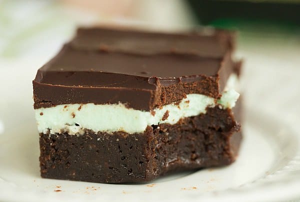 Grasshopper Brownies | browneyedbaker.com #recipe #StPatricksDay