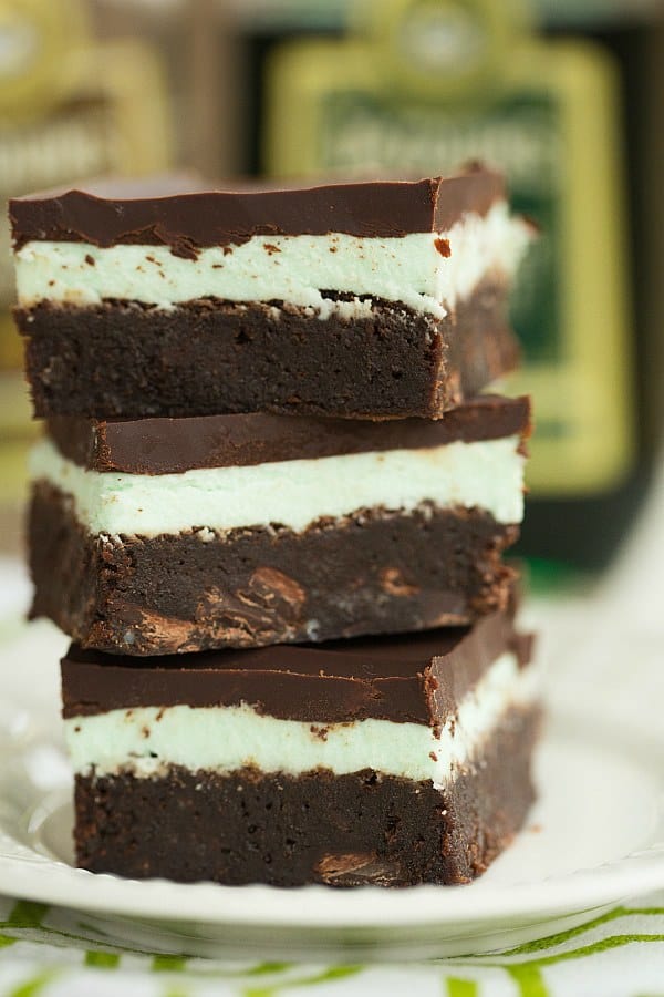 Grasshopper Brownies | browneyedbaker.com #recipe #StPatricksDay