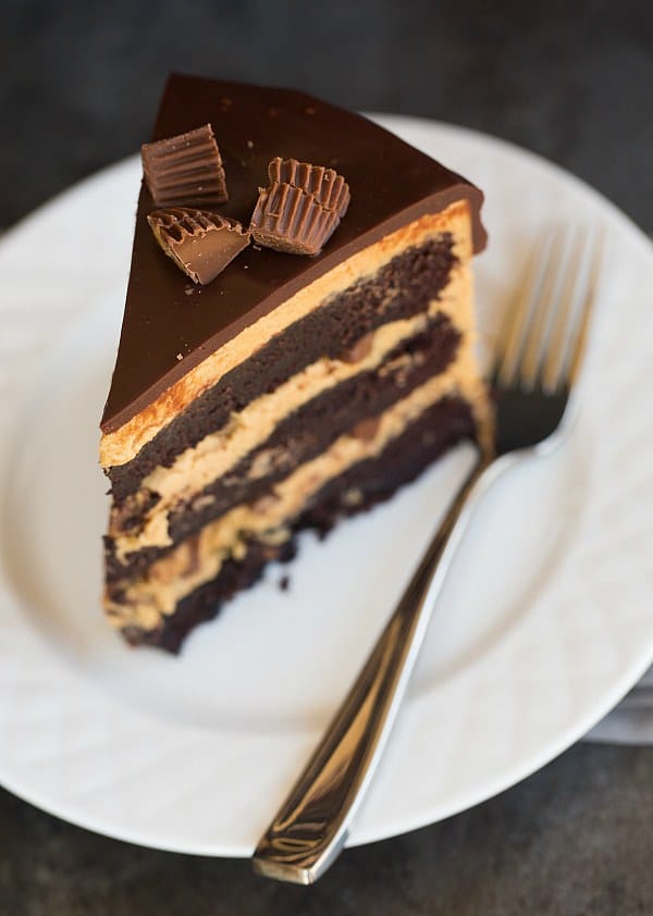 Peanut Butter Cup Overload Cake | browneyedbaker.com #recipe