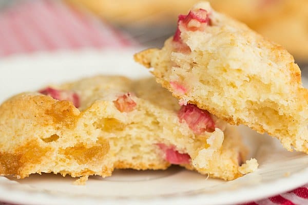 Vanilla Bean Rhubarb-Ginger Scones | browneyedbaker.com