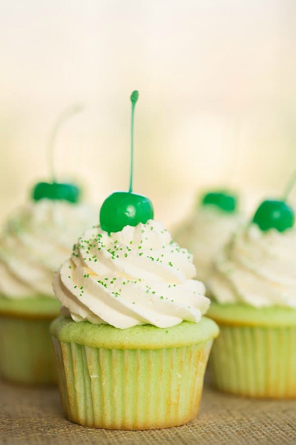 Shamrock Shake Cupcakes | browneyedbaker.com #recipe #StPatricksDay