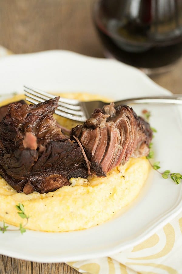 Braised Short Ribs with Cheesy Grits | browneyedbaker.com