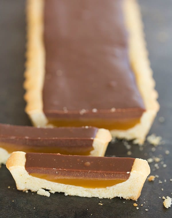 Twix Candy Bar Tart | browneyedbaker.com #recipe