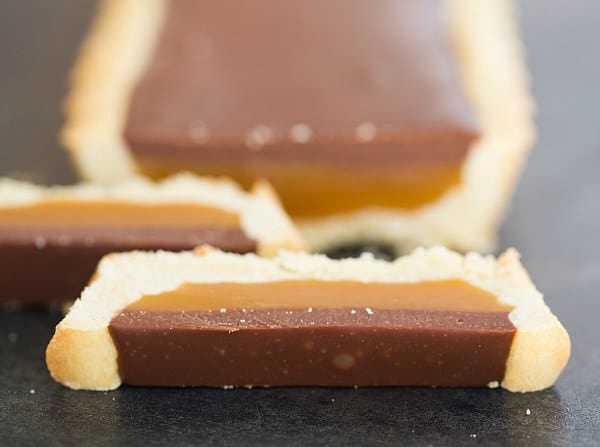 Twix Candy Bar Tart | browneyedbaker.com #recipe