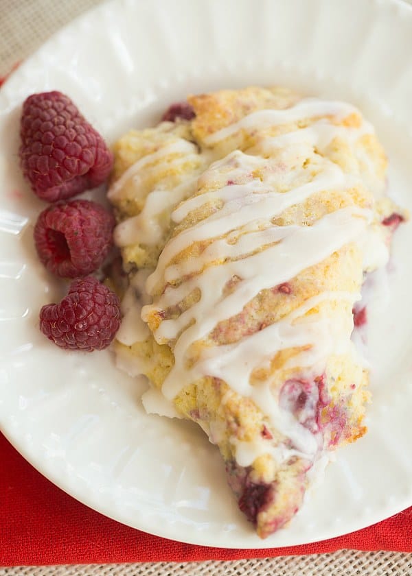 Meyer Lemon-Raspberry Scones | browneyedbaker.com #recipe #MothersDay