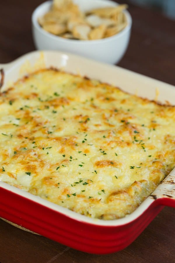 Artichoke-Fontina Dip | browneyedbaker.com #recipe