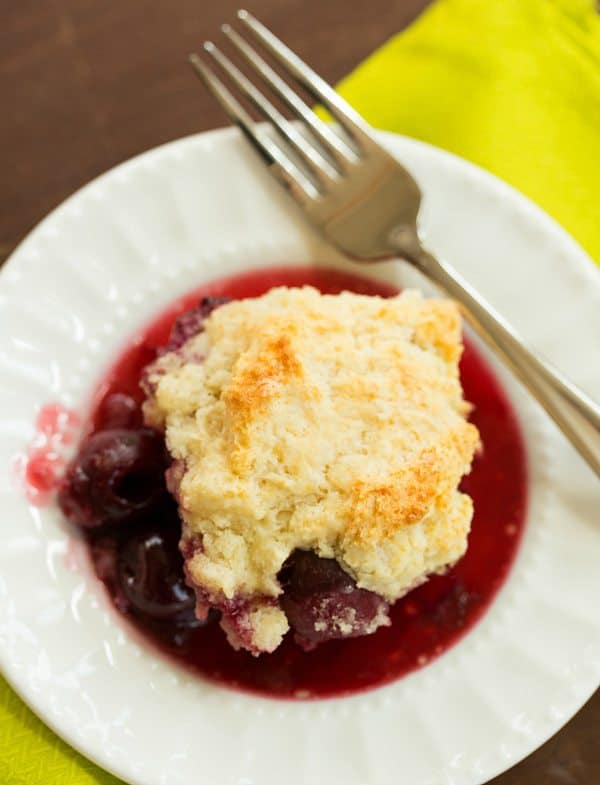 Cherry Cobbler | browneyedbaker.com #recipe