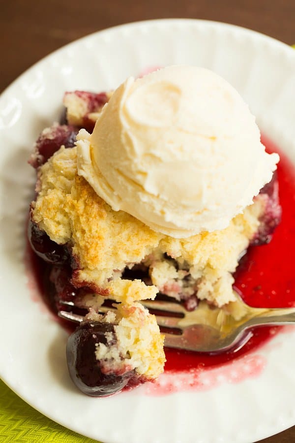 Cherry Cobbler | browneyedbaker.com #recipe