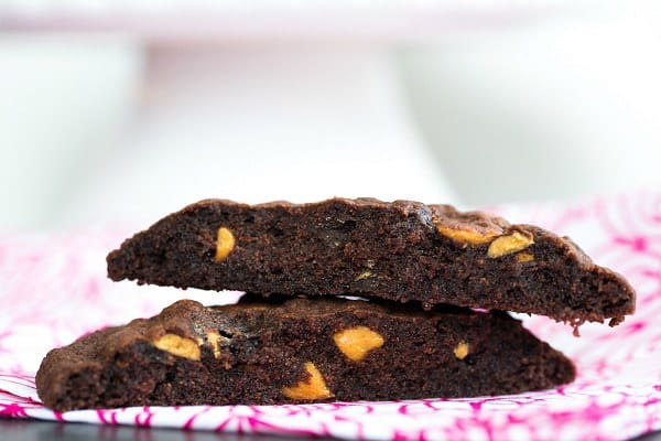 Giant Chocolate-Peanut Butter Chip Cookies | browneyedbaker.com #recipe