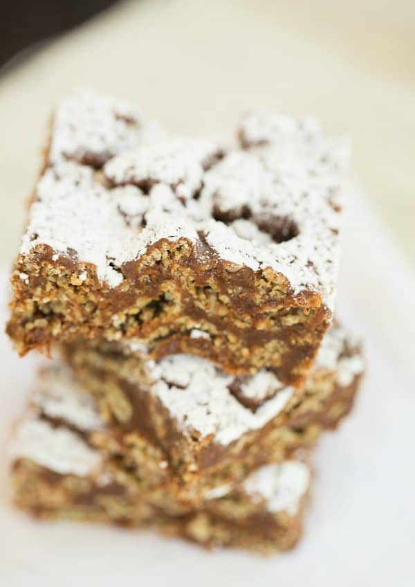 Muddy Buddy (Puppy Chow) Rice Krispie Treats | browneyedbaker.com #recipe