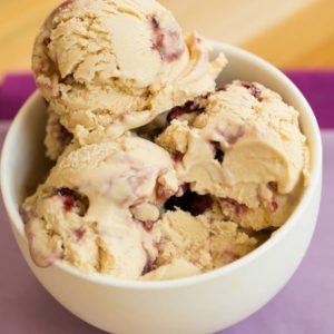 Peanut Butter & Jelly Ice Cream | browneyedbaker.com #recipe