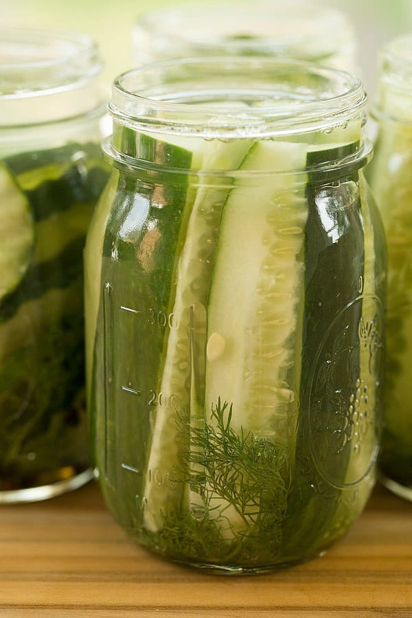 Quick & Easy Refrigerator Dill Pickles | browneyedbaker.com #recipe #summer #canning