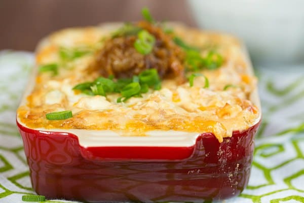 Creamy Caramelized Onion and Roasted Garlic Dip | browneyedbaker.com #recipe #appetizers #gameday
