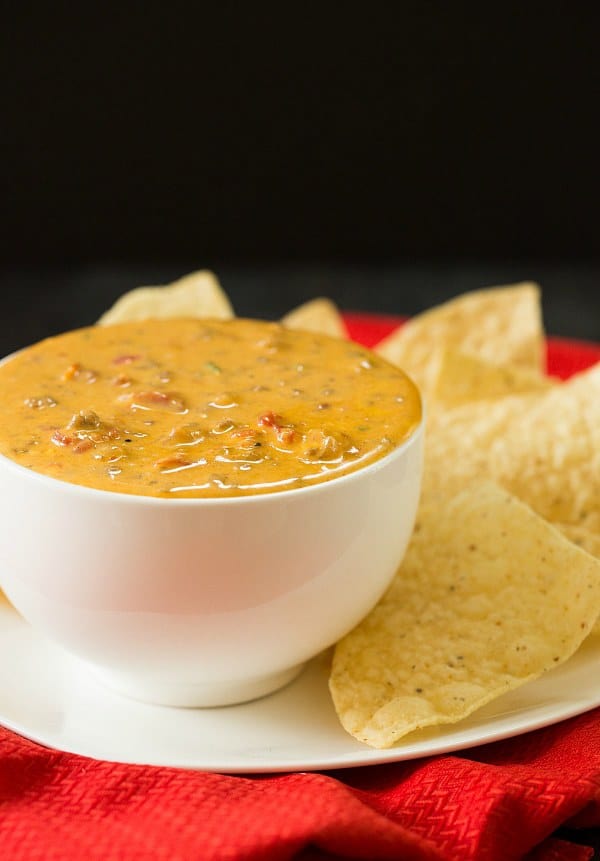 Crock-Pot Spicy Beef Queso Dip | browneyedbaker.com #recipe