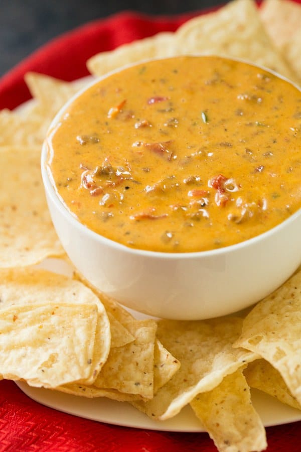 Crock-Pot Spicy Beef Queso Dip | browneyedbaker.com #recipe