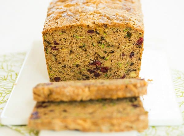 Spiced Zucchini Bread with Dried Cranberries and Walnuts | browneyedbaker.com #recipe