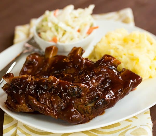 Crock-Pot BBQ Ribs - The easiest, most flavorful ribs you'll ever make at home! | browneyedbaker.com #slowcooker #recipe