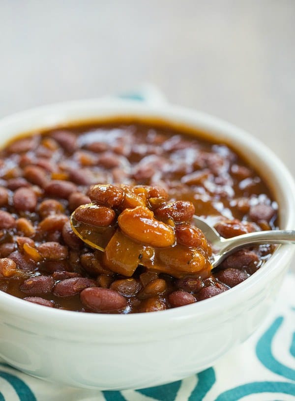 Crock-Pot Root Beer Baked Beans | browneyedbaker.com #recipe #slowcooker