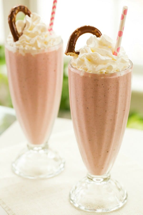 Strawberry Pretzel Salad Milkshake