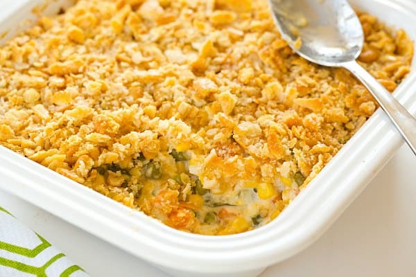 Corn and Mixed Vegetable Casserole - A Thanksgiving staple, plus you can make it a day in advance! | browneyedbaker.com