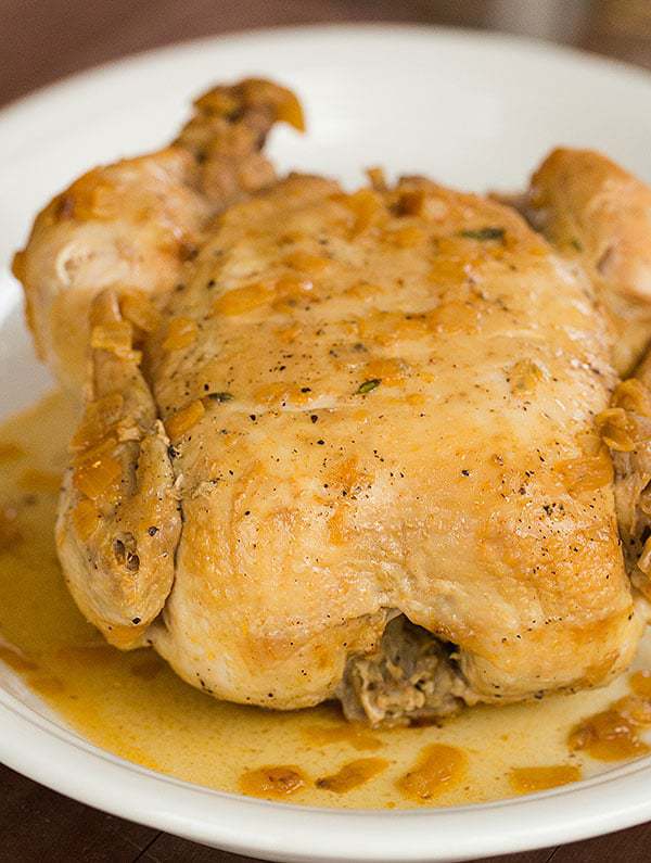 Crock-Pot Whole Roasted Chicken - You'll never need to use your oven to roast a chicken again! | browneyedbaker.com