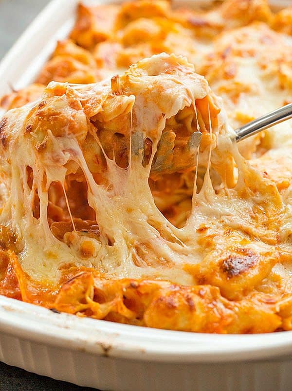 Cheesy Baked Tortellini | browneyedbaker.com