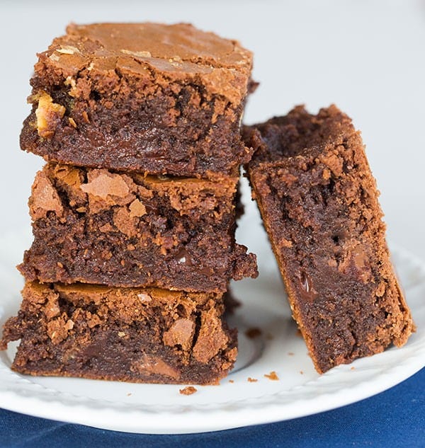 Ultimate Triple Chocolate Chip Brownies | browneyedbaker.com