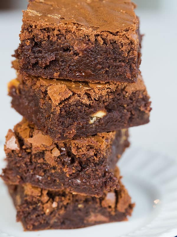 Ultimate Triple Chocolate Chip Brownies | browneyedbaker.com