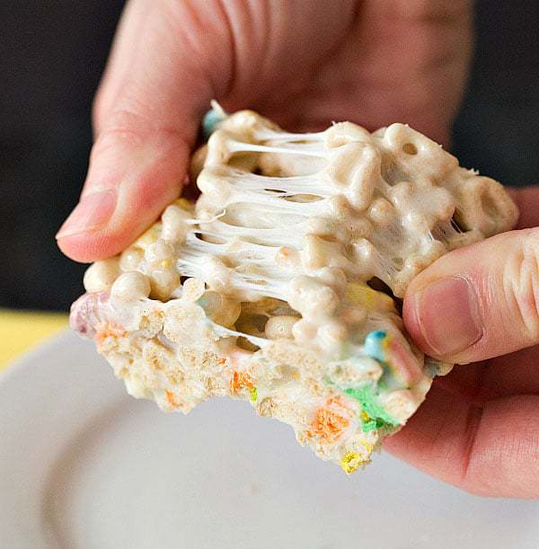 Lucky Charms Marshmallow Cereal Treats for St. Patrick's Day! | browneyedbaker.com