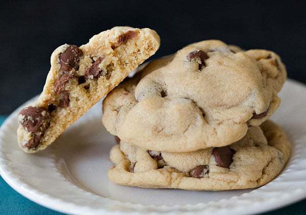 Soft & Chewy Peanut Butter-Chocolate Chip Cookies | browneyedbaker.com