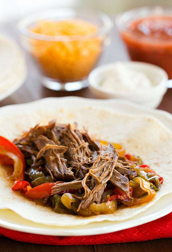 Crock-Pot Steak Fajitas Recipe - Only 10 minutes of prep time! | browneyedbaker.com