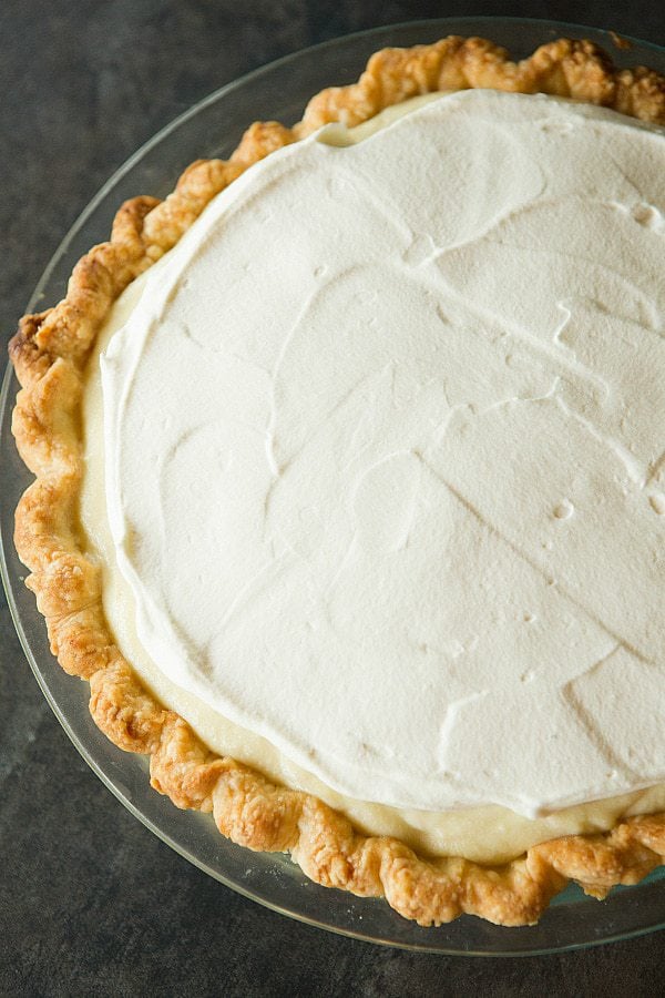 Banana Cream Pie - The pastry cream is INFUSED with bananas for supreme flavor! | browneyedbaker.com