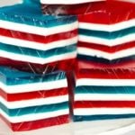 Red, White & Blue Layered Finger Jello, aka Jello Jigglers, aka Knox Blocks | browneyedbaker.com