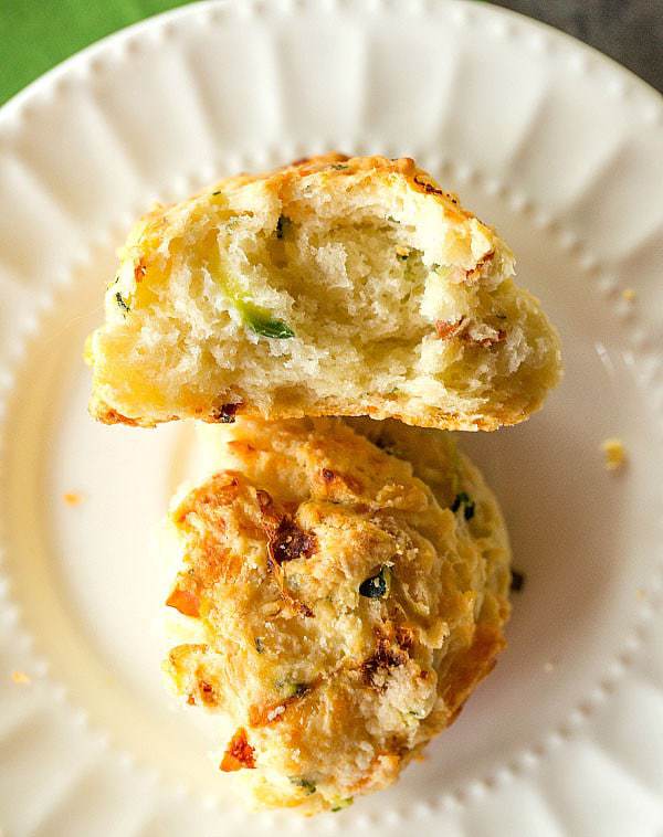 Cheesy Zucchini and Sun-Dried Tomato Scones | browneyedbaker.com
