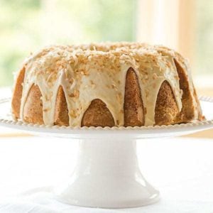 Coconut Bundt Cake with White Chocolate-Coconut Glaze | browneyedbaker.com