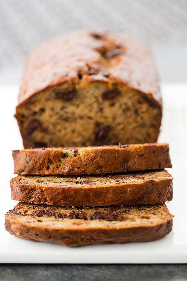 Dark Chocolate Chunk & Walnut Banana Bread | browneyedbaker.com