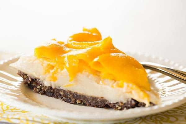 [PALEO] No-Bake Coconut-Mango Cheesecake | browneyedbaker.com