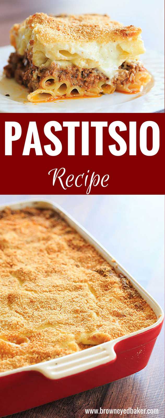 A classic pastitsio recipe - layers of ziti pasta with a beef and lamb sauce, bechamel and loads of cheese! | https://apex-male.info/pastitsio-recipe/