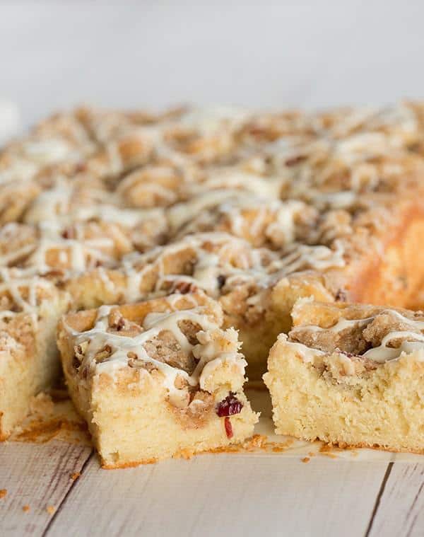 Overnight Cranberry-Eggnog Coffee Cake | browneyedbaker.com
