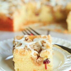 Overnight Cranberry-Eggnog Coffee Cake | browneyedbaker.com