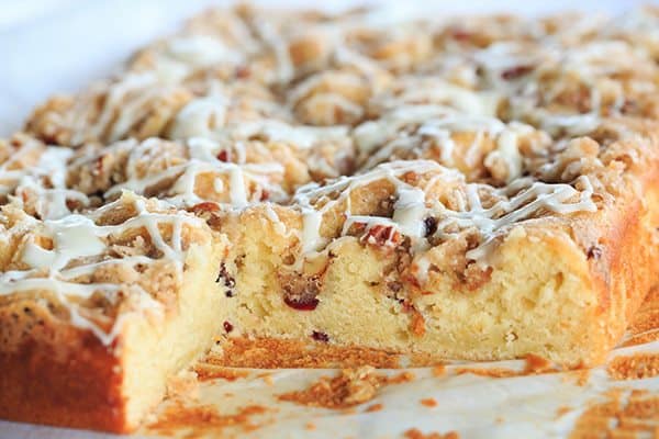Overnight Cranberry-Eggnog Coffee Cake | browneyedbaker.com