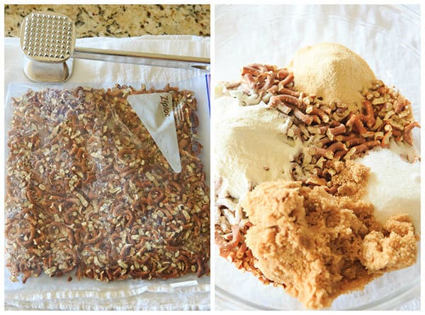 Malted Pretzel Crunch is quick, easy & the ultimate sweet/salty snack! Keep a batch on hand for the holidays, or package it up and give it away as gifts! | https://apex-male.info/malted-pretzel-crunch/