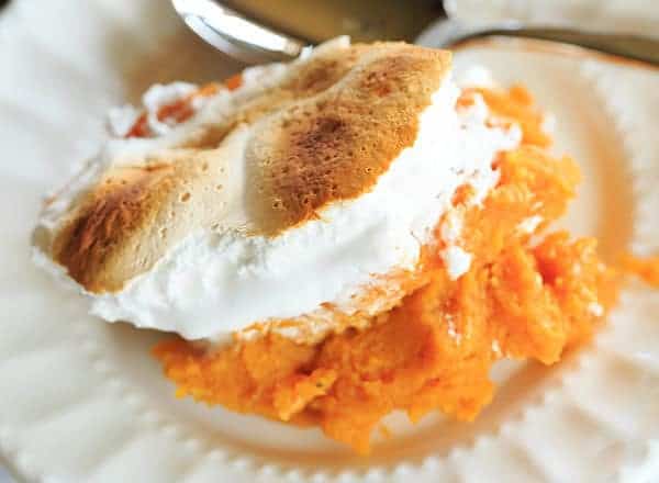 Pineapple-Bourbon Sweet Potato Casserole with Homemade Marshmallow Creme Topping | https://apex-male.info/pineapple-bourbon-sweet-potato-casserole