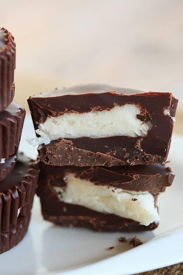 Dark Chocolate Coconut Cups | browneyedbaker.com