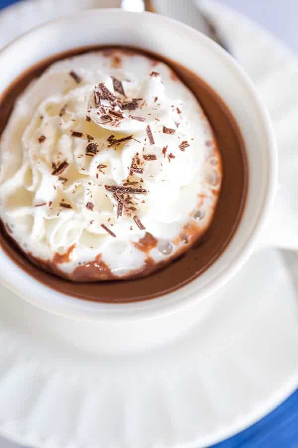 Italian Hot Chocolate (Cioccolata Calda) - The thickest, richest, most amazing hot chocolate I've ever tasted! 