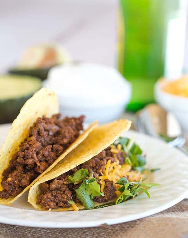 Ground Beef Tacos - The absolute best seasoned ground beef for your taco fix! | browneyedbaker.com