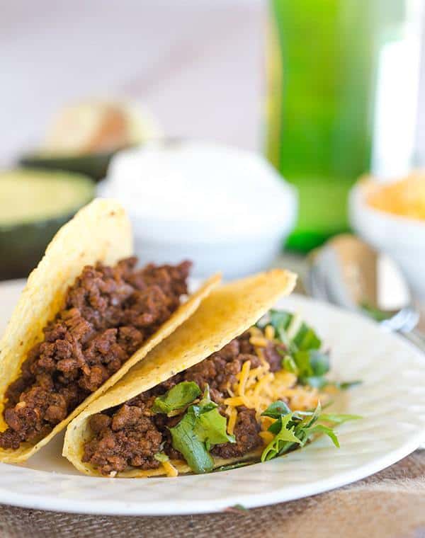 Ground Beef Tacos - The absolute best seasoned ground beef for your taco fix! | browneyedbaker.com